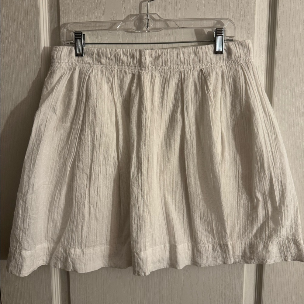 Ann Taylor LOFT White Textured Mini Skirt